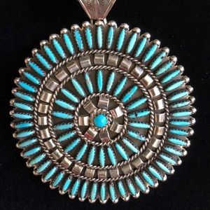 Charlie John Turq Cluster Sterling Silver Pend